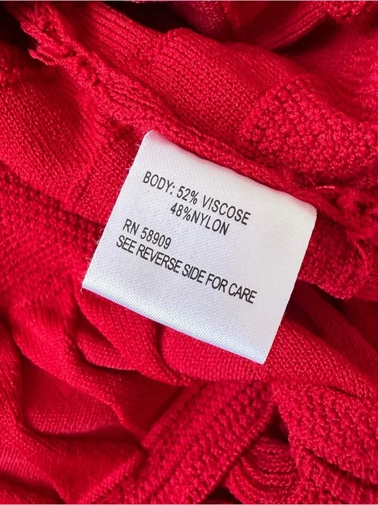 MUSE BY MARCHESA Calla Knitted Lycra Mock Neck Layered Tiered Ruffle Dress XS - Picture 6 of 10